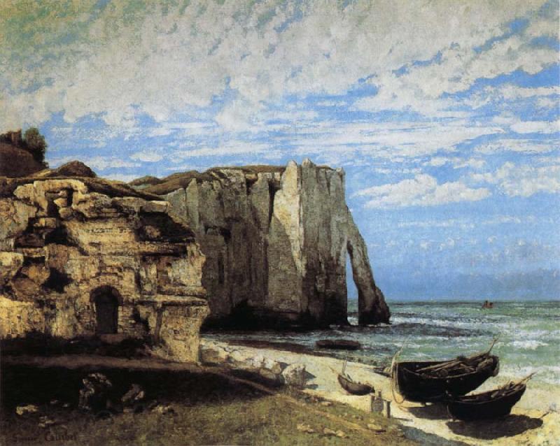 Courbet, Gustave The Cliff at Etretat after the Storm France oil painting art